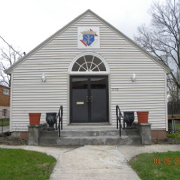 Picture showing the front entrance of K of C hall